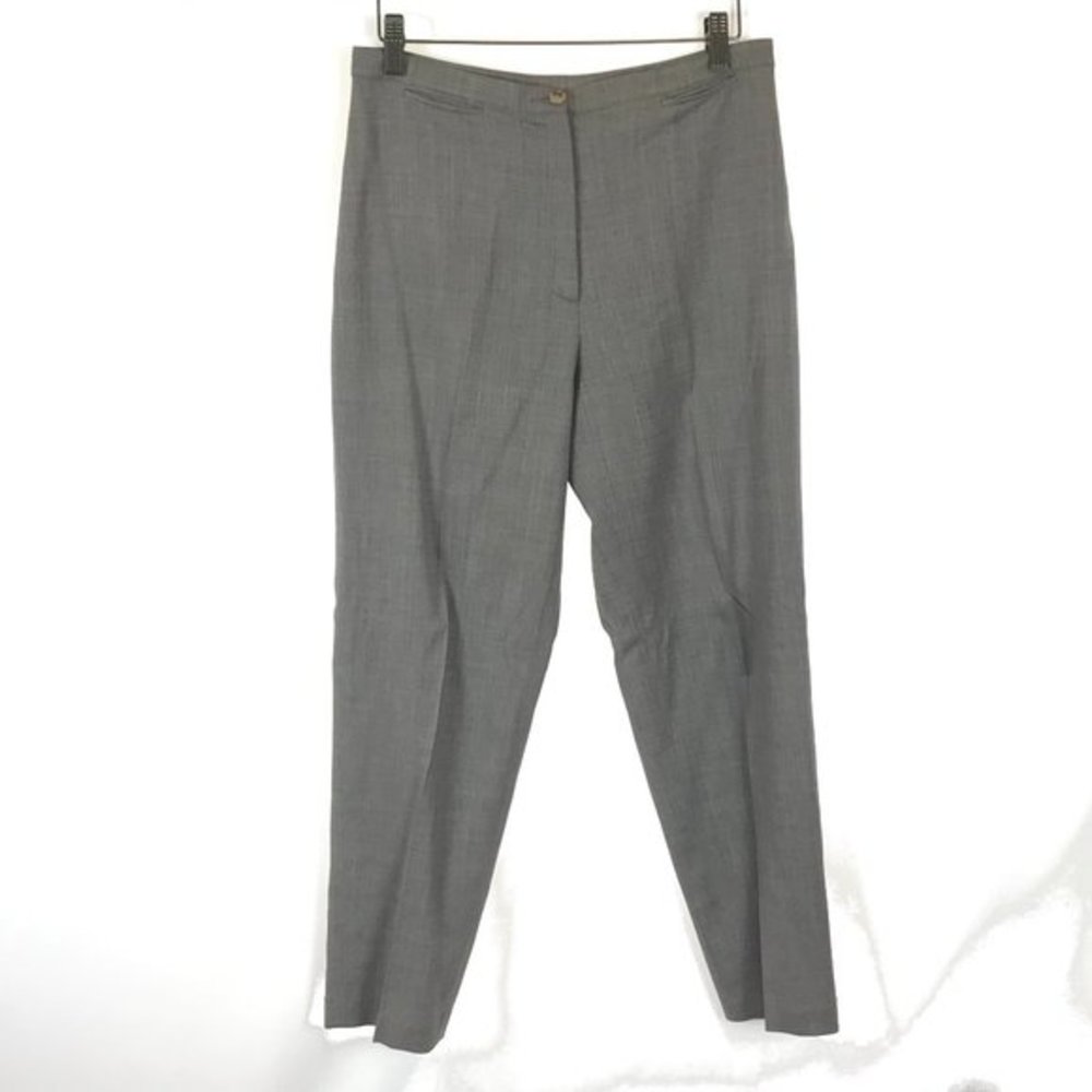 Womens Size 8 Piazza Sempione Gray Stretch Wool Ankle Trouser Pants